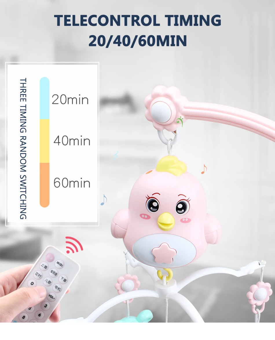 Baby Rattles Crib Mobiles Baby Toys Holder Rotating Mobile Bed Bell Musical Box Projection 0-12 Months Newborn Infant Boy Toys