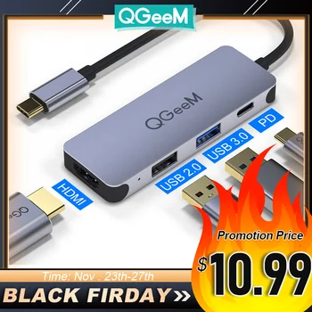 QGeeM USB C Hub for Macbook Pro Multi USB 3.1 Type C Hub 3.0 2.0 USB C HDMI Adapter PD Dock for Huawei Mate 20 Pro OTG Splitter
QGeeM USB C Hub for Macbook Pro Multi USB 3.1 Type C Hub 3.0 2.0 USB C HDMI Adapter PD Dock for Huawei Mate 20 Pro OTG Splitter
