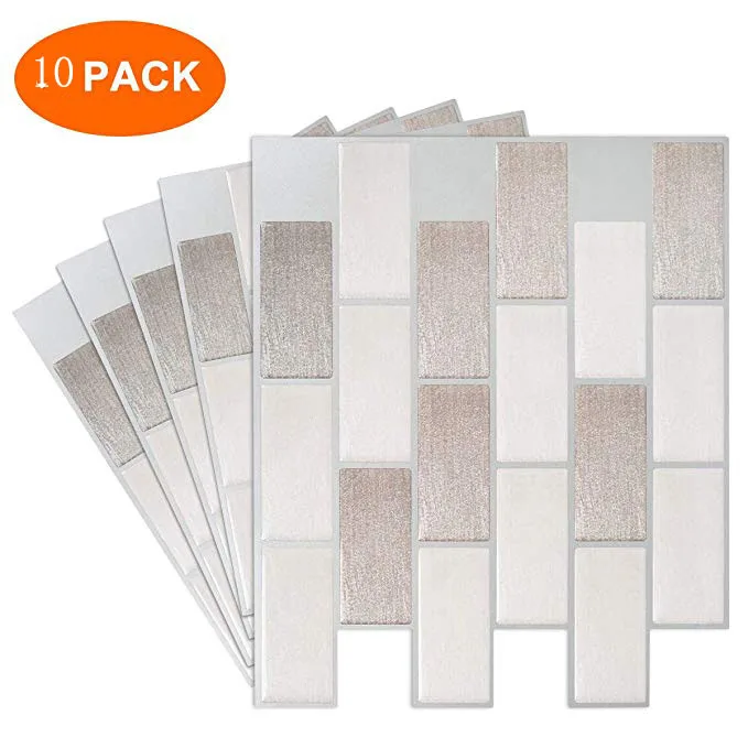 Peel and Stick - Premium Self-Adhesive Peel Stick Wall Tile for Kitchen/Bathroom Backsplash in Brick Style ( 10 Sheets, Brown)
Peel and Stick - Premium Self-Adhesive Peel Stick Wall Tile for Kitchen/Bathroom Backsplash in Brick Style ( 10 Sheets, Brown)