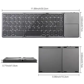 Mini Foldable Bluetooth Keyboard Ultra Thin ABS Folding Wireless Keypad with Touchpad for Windows Android Ios Tablet Ipad Phone
Mini Foldable Bluetooth Keyboard Ultra Thin ABS Folding Wireless Keypad with Touchpad for Windows Android Ios Tablet Ipad Phone