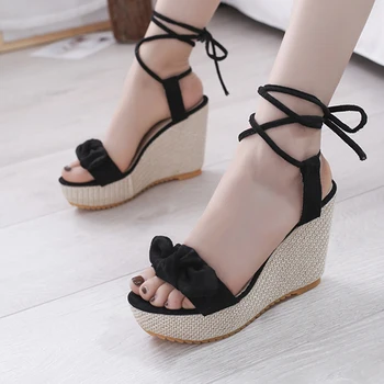 Summer New Sweet Female High Heel Sandals Women Wedges Ankle Strap Solid Color Flock Butterfly-kont Casual Ladies Platform Shoes
Summer New Sweet Female High Heel Sandals Women Wedges Ankle Strap Solid Color Flock Butterfly-kont Casual Ladies Platform Shoes