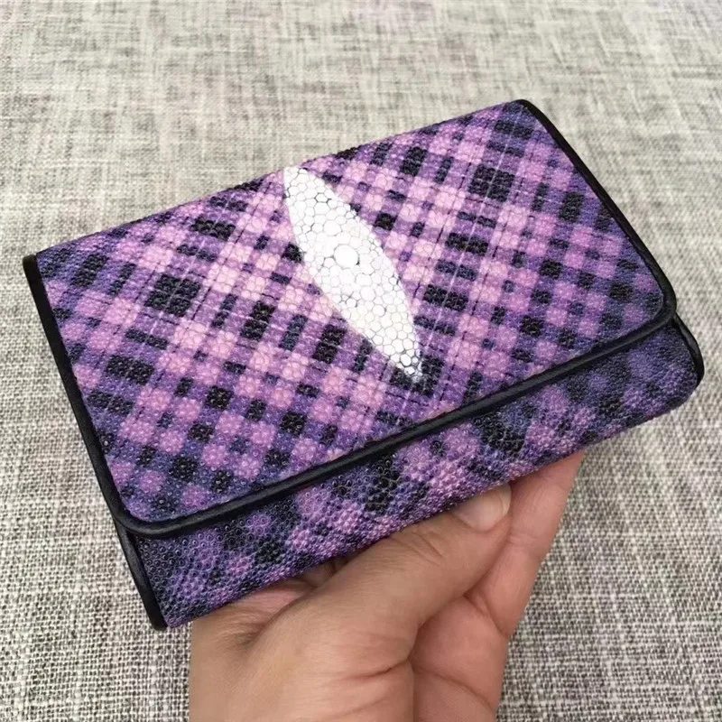 Authentic Real True Stingray Skin Women's Short Chic Trifold Wallet Genuine Exotic Leather Lady Card Purse Female Small Clutch
Authentic Real True Stingray Skin Women's Short Chic Trifold Wallet Genuine Exotic Leather Lady Card Purse Female Small Clutch