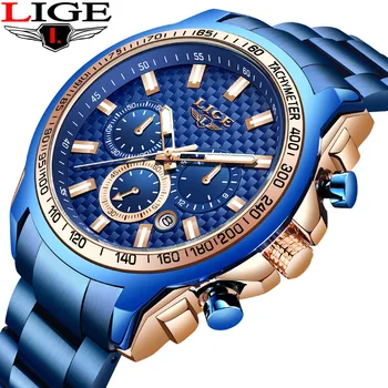 LIGE Watches Mens Large Dial Top Brand Military Sport Men Watch Equipped With Stainless Steel Waterproof Luminous Chronograph
LIGE Watches Mens Large Dial Top Brand Military Sport Men Watch Equipped With Stainless Steel Waterproof Luminous Chronograph