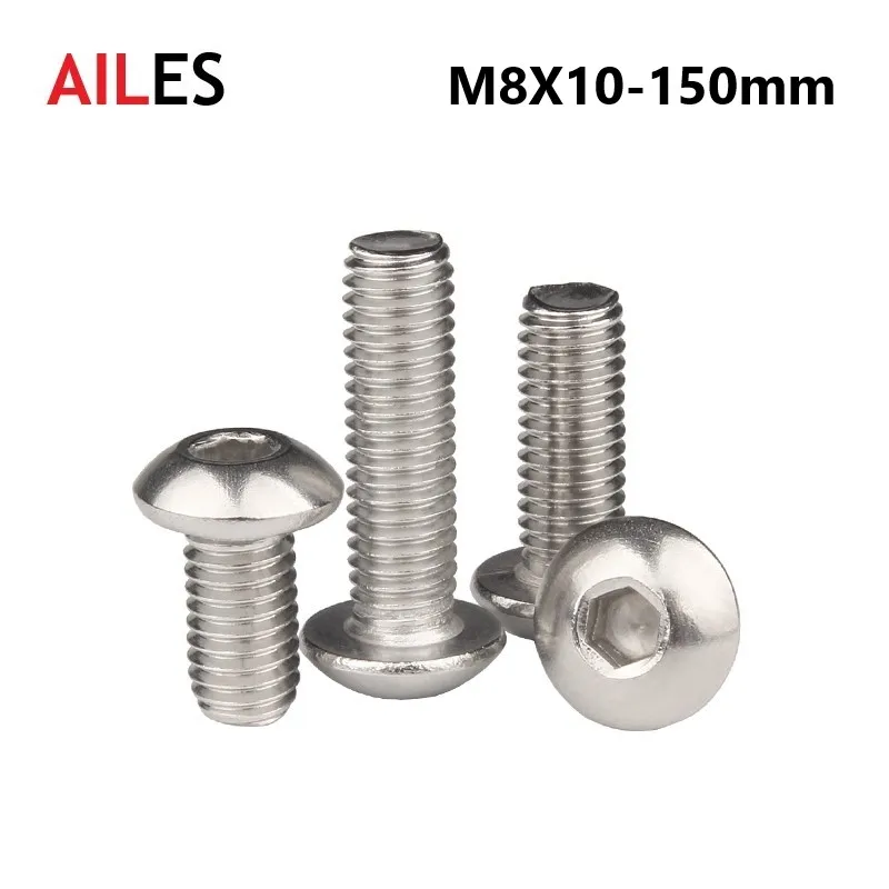 8mm Hexagon Socket Button Round Head Screws A2-70 304 Stainless Steel M8X10 50 60 90 95 100 110 120 130 140 150mm Allen Bolts
8mm Hexagon Socket Button Round Head Screws A2-70 304 Stainless Steel M8X10 50 60 90 95 100 110 120 130 140 150mm Allen Bolts
