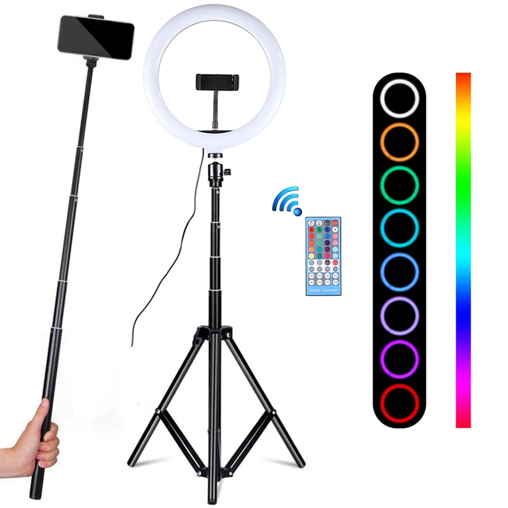 Professional 10 Inch RGB Selfie Ring Light with Tripod LED Ring Lamp Photo Studio Ringlight for Tiktok Youtube Video Lights
Professional 10 Inch RGB Selfie Ring Light with Tripod LED Ring Lamp Photo Studio Ringlight for Tiktok Youtube Video Lights