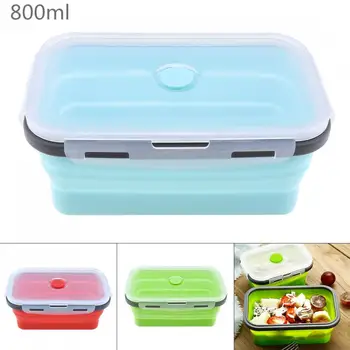 800ML Portable Rectangle Silicone Scalable Folding Lunchbox Bento Box with Silicone Sealing Plug for - 40 Degrees~230 Degrees
800ML Portable Rectangle Silicone Scalable Folding Lunchbox Bento Box with Silicone Sealing Plug for - 40 Degrees~230 Degrees