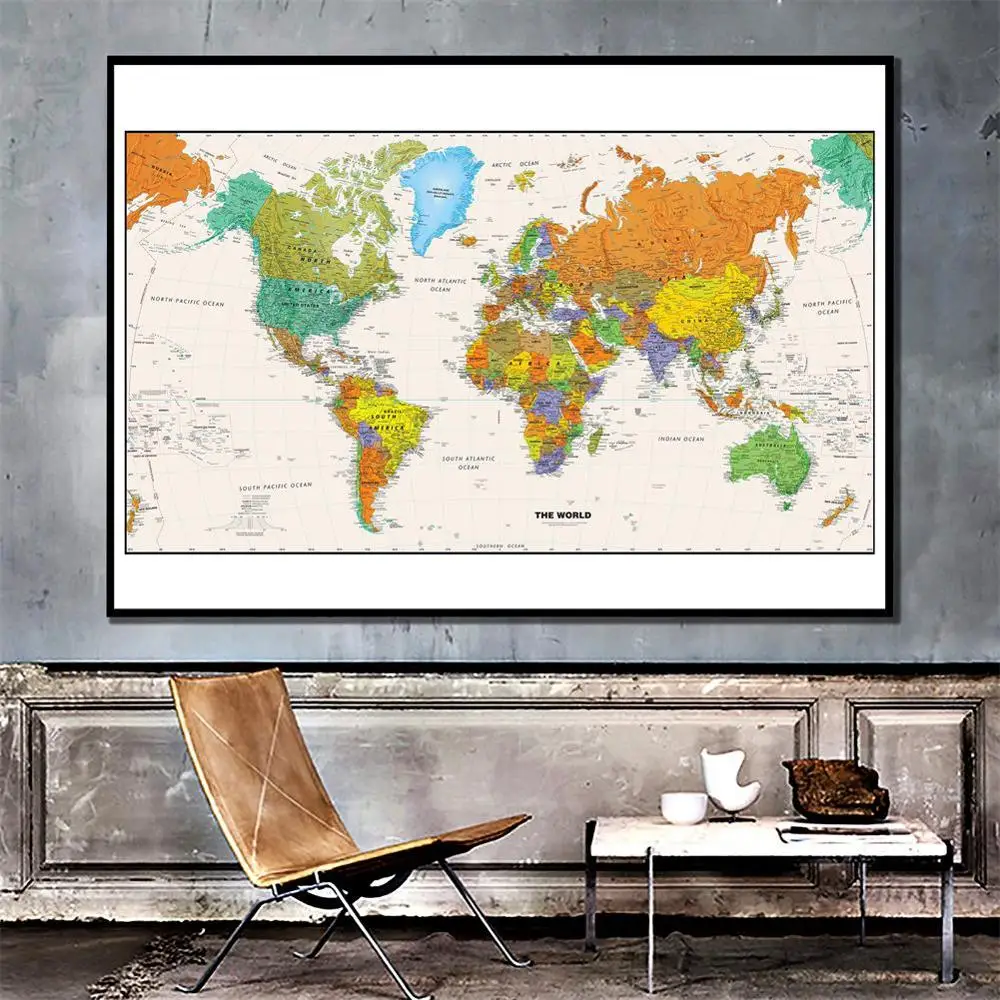 The Physical Map Of The World Home Decor Painting HD World Map For Office School Wall Decor
The Physical Map Of The World Home Decor Painting HD World Map For Office School Wall Decor