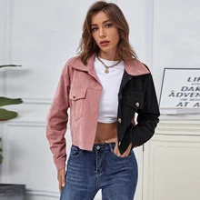 Fashion Women Pink Black Corduroy Jacket Autumn Winter Vintage Patchwork Solid BF Style Short Jackets Loose Casual Streetwear
Fashion Women Pink Black Corduroy Jacket Autumn Winter Vintage Patchwork Solid BF Style Short Jackets Loose Casual Streetwear