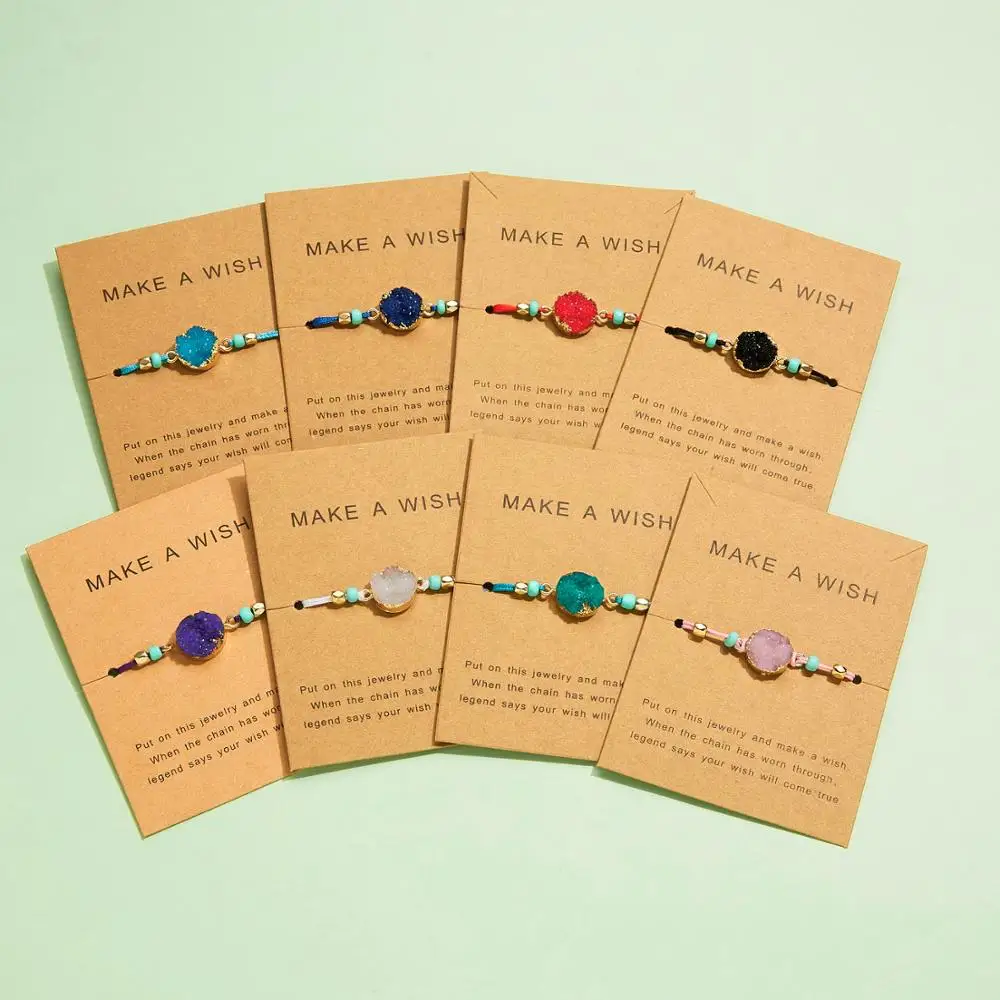 Belleper Make a Wish Natural Stone Woven Paper Card Bracelet Fashion Handmade Adjustable Bracelet Simple Round Girl Jewelry Gift
Belleper Make a Wish Natural Stone Woven Paper Card Bracelet Fashion Handmade Adjustable Bracelet Simple Round Girl Jewelry Gift