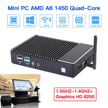 Mini PC Quad-Core AMD A6-1450 Quad core Processor 1.0-1.4GHz 4GB RAM 64GB SSD Windows 10 Desktop Computer HDMI VGA Fanless PC
Mini PC Quad-Core AMD A6-1450 Quad core Processor 1.0-1.4GHz 4GB RAM 64GB SSD Windows 10 Desktop Computer HDMI VGA Fanless PC