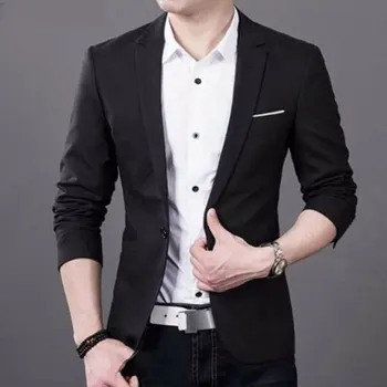 2019 Fashion Stylish Men's Casual Slim Fit Formal One Button Suit Blazer Male Caausl Blazer Coat Jacket Tops Size M-3XL 
2019 Fashion Stylish Men's Casual Slim Fit Formal One Button Suit Blazer Male Caausl Blazer Coat Jacket Tops Size M-3XL