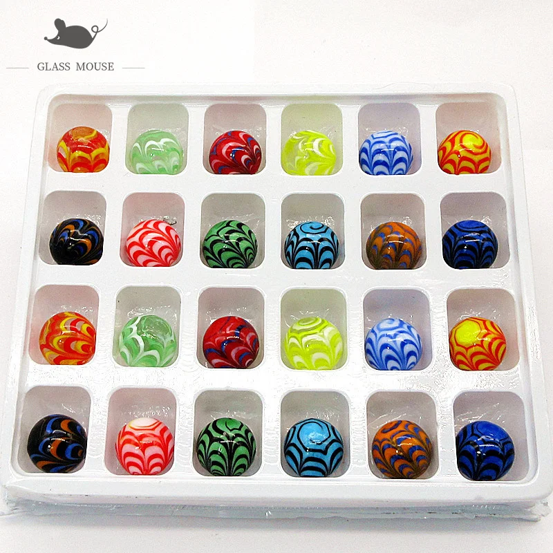 16mm New Beautiful solid handmade glass marbles balls with multi colors Round feather design Charm pellet Home decor accessories
16mm New Beautiful solid handmade glass marbles balls with multi colors Round feather design Charm pellet Home decor accessories