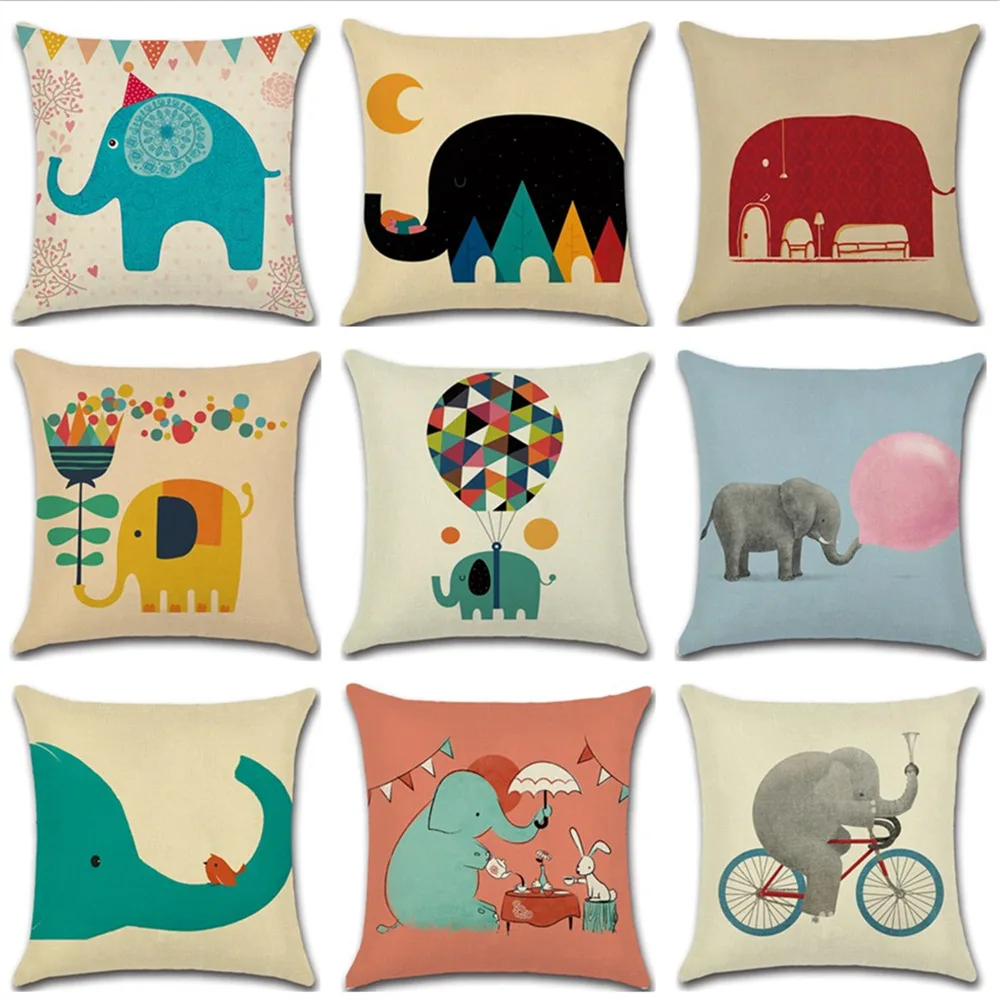 Cute Cartoon Elephant Pillow Case Cotton Linen Elephant Printing Pillow Case Decorative Pillowcases funda de almohada
Cute Cartoon Elephant Pillow Case Cotton Linen Elephant Printing Pillow Case Decorative Pillowcases funda de almohada