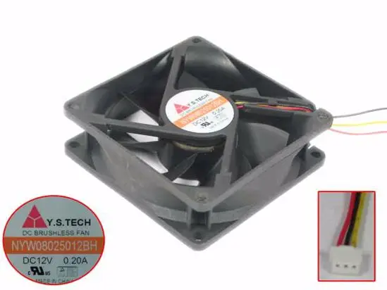 3-проводной Вентилятор охлаждения сервера Y.S TECH NYW08025012BH DC 12 В 0,20 A 80x80x25 мм
3-проводной Вентилятор охлаждения сервера Y.S TECH NYW08025012BH DC 12 В 0,20 A 80x80x25 мм