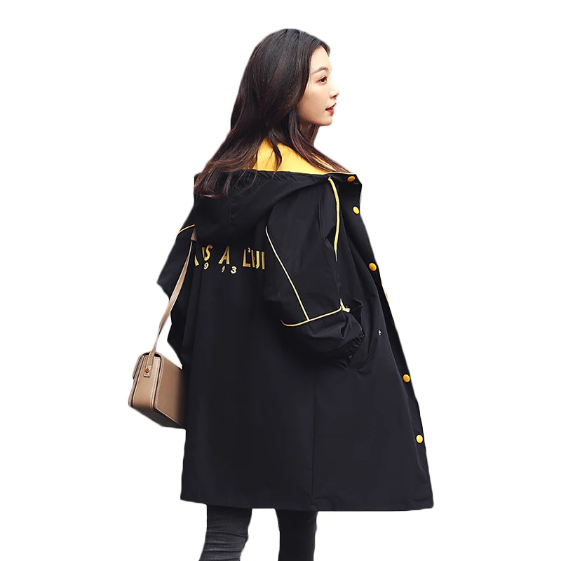 2019 Spring Autumn Trench Coat Women Mid-long Letter Print Trench Coat Loose Plus size Single-breasted Windbreaker Women Outwear
2019 Spring Autumn Trench Coat Women Mid-long Letter Print Trench Coat Loose Plus size Single-breasted Windbreaker Women Outwear