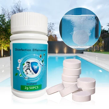 50Pcs Pool Cleaning Disinfection Effervescent Chlorine Tablets Box Disinfectant Swimming Pool Clarifier Multifunctional Cleaner
50Pcs Pool Cleaning Disinfection Effervescent Chlorine Tablets Box Disinfectant Swimming Pool Clarifier Multifunctional Cleaner