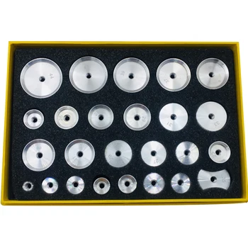 25pcs Crystal Case Dies Set Tool Threaded Mould Closers Back Durable Pliers Practical Press Aluminum Watch Repair Professional 
25pcs Crystal Case Dies Set Tool Threaded Mould Closers Back Durable Pliers Practical Press Aluminum Watch Repair Professional