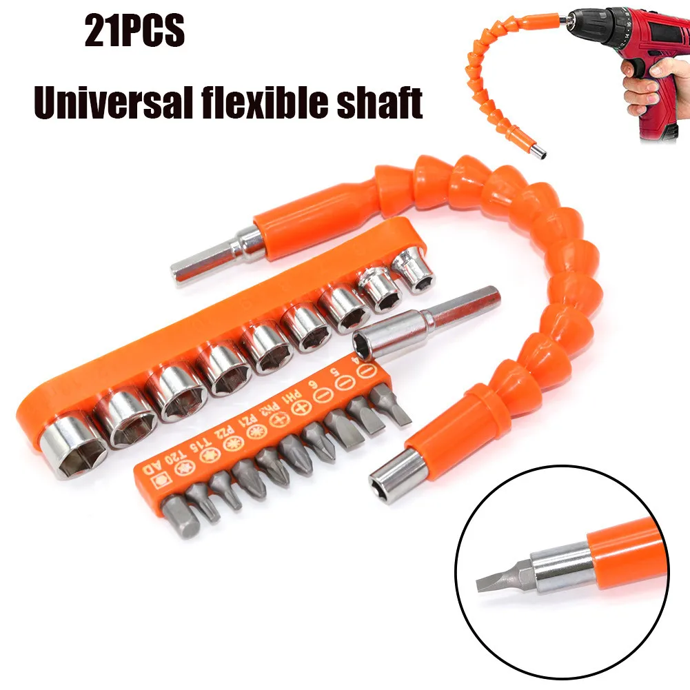 21PCS New High Quality Hand Drill Electric Screwdriver Accessories Drill Sleeve Universal Flexible Shaft Set Drill Bit
21PCS New High Quality Hand Drill Electric Screwdriver Accessories Drill Sleeve Universal Flexible Shaft Set Drill Bit
