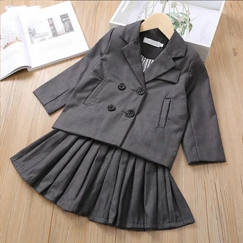 New Girls Spring Autumn College Style Sets Suit Jacket + Pleated Skirt 2-Piece Children Clothing
New Girls Spring Autumn College Style Sets Suit Jacket + Pleated Skirt 2-Piece Children Clothing