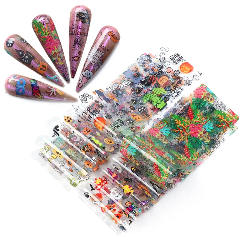 10 Pcs/Set Halloween Series Nail Foil Stickers Colorful Leopard Nail Foils Transfer Decals Paper Nail Art DIY Design Decoration
10 Pcs/Set Halloween Series Nail Foil Stickers Colorful Leopard Nail Foils Transfer Decals Paper Nail Art DIY Design Decoration