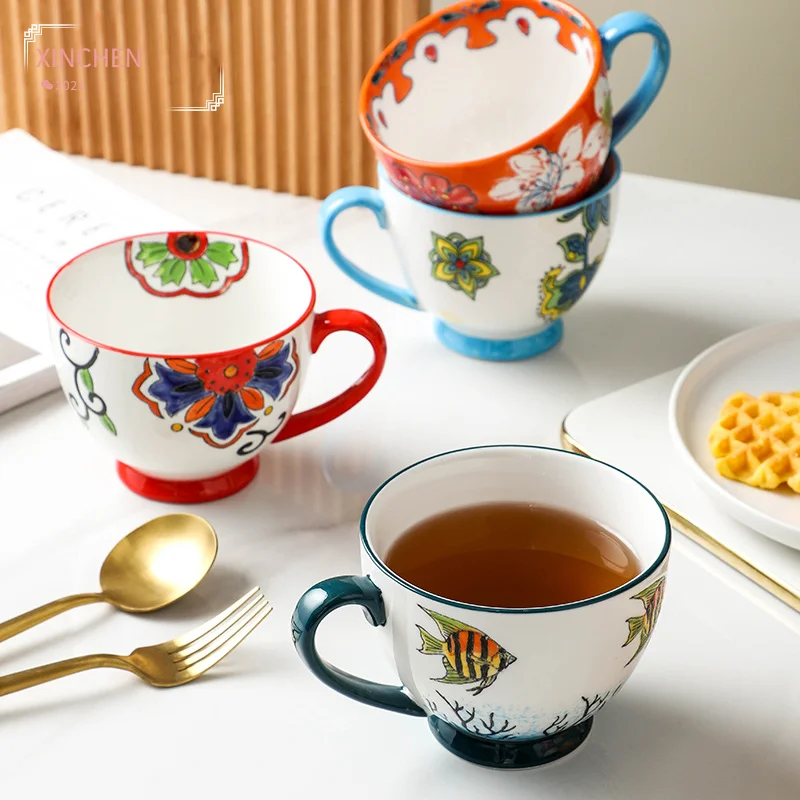 Cute Ceramic Mug Fashion Hand-painted Coffee Mug Milk Cup Breakfast Cup 500ML Creative Office Afternoon Tea Cup
Cute Ceramic Mug Fashion Hand-painted Coffee Mug Milk Cup Breakfast Cup 500ML Creative Office Afternoon Tea Cup