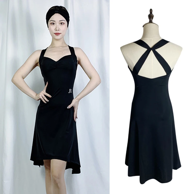 Latin Dance Dress Women Backless Black Dress Party Show Modern Samba Dance Costume Latin Practrice Dress Wiht Bra Pads DNV14491
Latin Dance Dress Women Backless Black Dress Party Show Modern Samba Dance Costume Latin Practrice Dress Wiht Bra Pads DNV14491