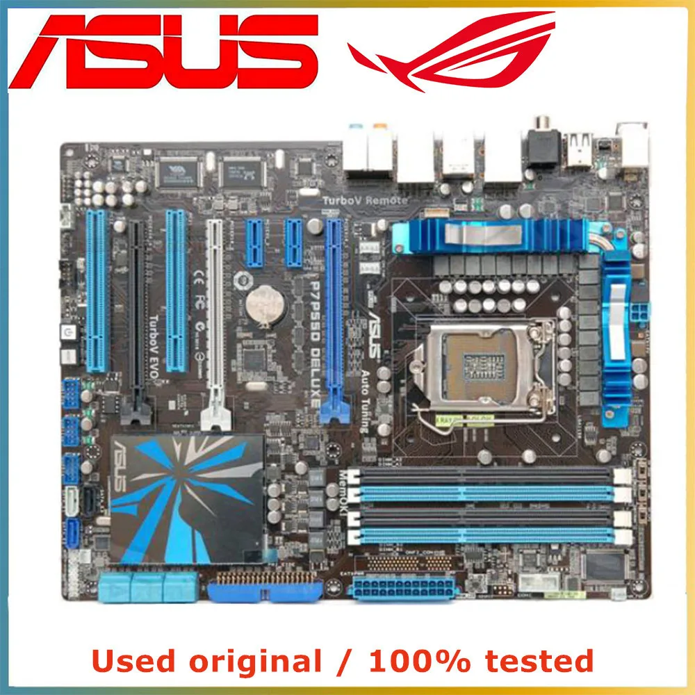 For Intel P55 LGA 1156 CPU ASUS P7P55D Deluxe Motherboard Computer Socket LGA1156 DDR3 Used Desktop Mainboard | Компьютеры и офис