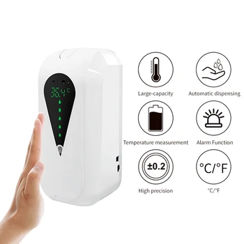 Automatic Hand Dispenser with Body Temperature Thermometer- Large Touchless 1200ml Capacity Spray Hands Free Wall Mount
Automatic Hand Dispenser with Body Temperature Thermometer- Large Touchless 1200ml Capacity Spray Hands Free Wall Mount