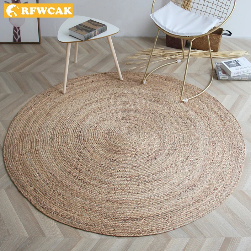 Phil Hand-made Waterweed Woven Circular Nordic Minimalist Jute Living Room Bedroom Study Coffee Table Decorative Carpet
Phil Hand-made Waterweed Woven Circular Nordic Minimalist Jute Living Room Bedroom Study Coffee Table Decorative Carpet