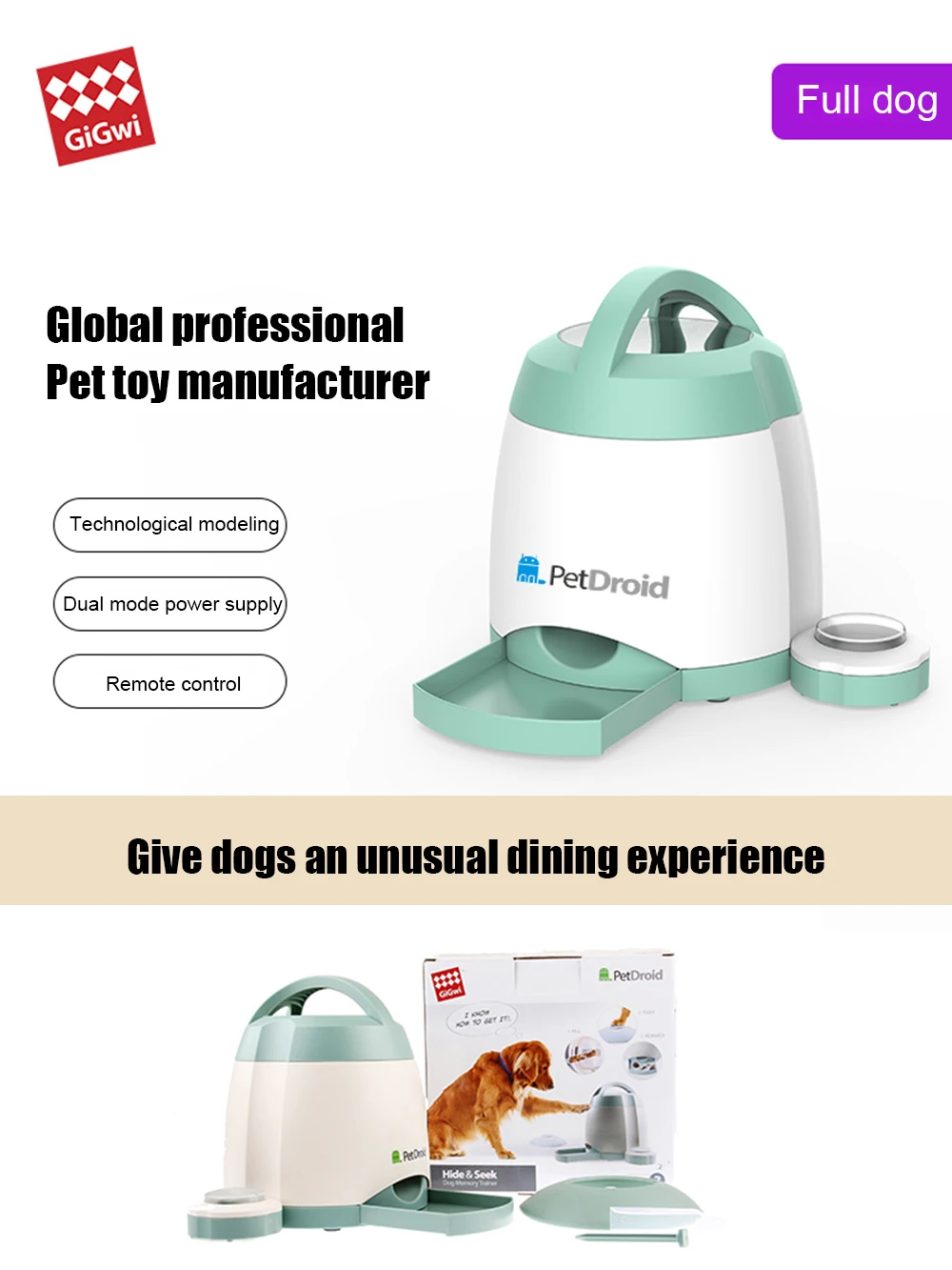 GIGWI Pet Supplies Petdroid Series Smart Food Fort Slow Dog Bowl Dog Memory Trainer Push Button Type Auto Feederfor Dog Puppy
GIGWI Pet Supplies Petdroid Series Smart Food Fort Slow Dog Bowl Dog Memory Trainer Push Button Type Auto Feederfor Dog Puppy
