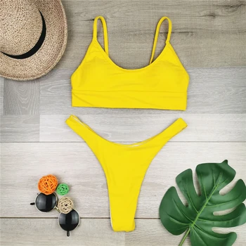 High Waist Bandage Bikini Set High Cut Women Swimwear Sexy Solid Push Up Swimsuit Women Bathing Suit Yellow Female Bikini
High Waist Bandage Bikini Set High Cut Women Swimwear Sexy Solid Push Up Swimsuit Women Bathing Suit Yellow Female Bikini