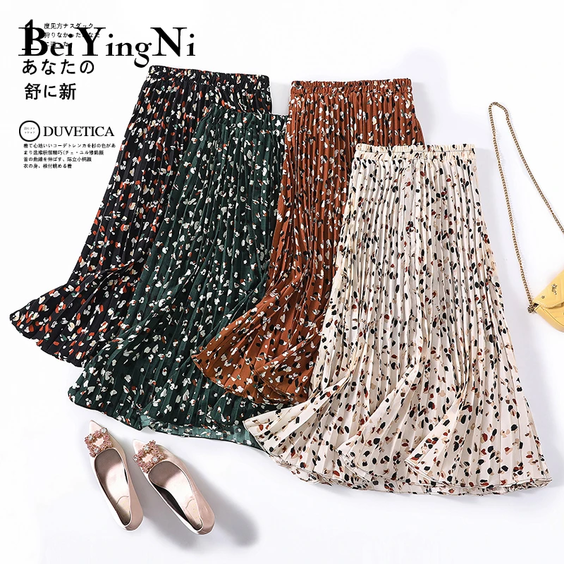 Женская плиссированная юбка Beiyingni винтажная шифоновая повседневная средней