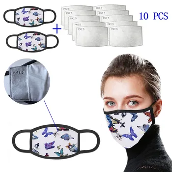 Men Women butterfully printing cotton blend mouth nose cover 10 Pcs PM2.5 Activated Carbon Filter 3D Anti-Pollution Adult Cover 
Men Women butterfully printing cotton blend mouth nose cover 10 Pcs PM2.5 Activated Carbon Filter 3D Anti-Pollution Adult Cover