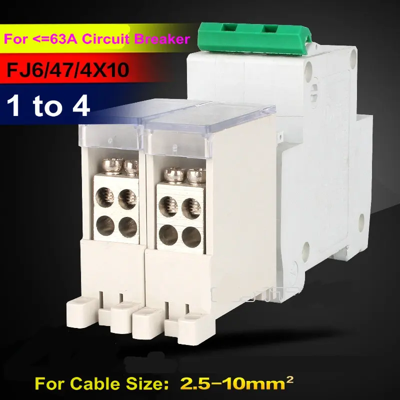 2 pcs/lot 1 to 4 2.5-10mm2 Branches Connectors for Circuit Breaker Power Distribution Box Terminal Block for MCB
2 pcs/lot 1 to 4 2.5-10mm2 Branches Connectors for Circuit Breaker Power Distribution Box Terminal Block for MCB