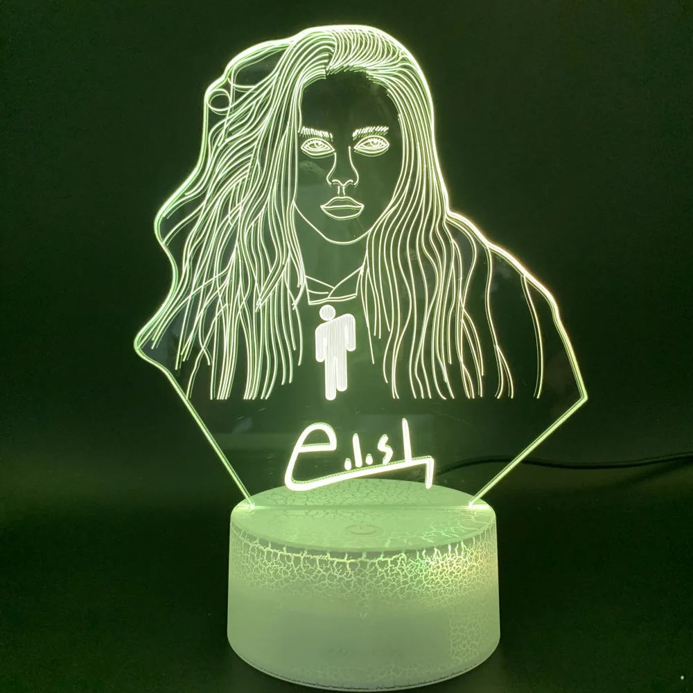 3D Illusion Led Night Light Lamp Billie Eilish Figure Office Room Decor Table Lamp Dropshipping 2019 Fans Gift Nightlight Custom 
3D Illusion Led Night Light Lamp Billie Eilish Figure Office Room Decor Table Lamp Dropshipping 2019 Fans Gift Nightlight Custom