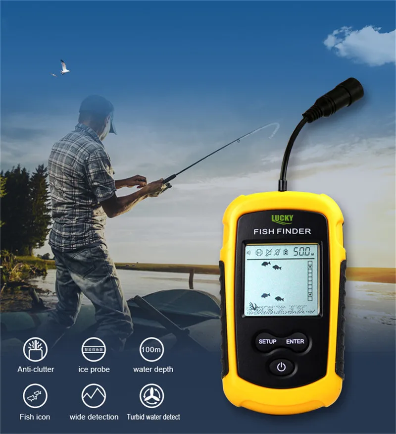 Portable Fish Finder Ice Fishing Sonar Sounder Alarm Transducer Fishfinder 0.7-100m Fishing Precise Echo Sounder
Portable Fish Finder Ice Fishing Sonar Sounder Alarm Transducer Fishfinder 0.7-100m Fishing Precise Echo Sounder