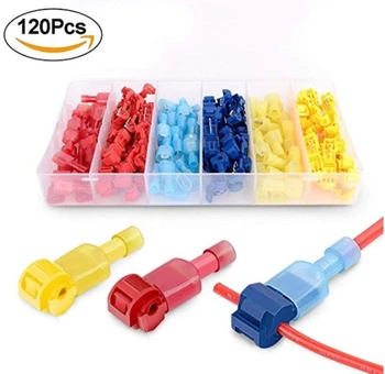120pcs T-Tap Wire Connectors,Self-Stripping Quick Splice Electrical Wire Terminals Insulated Male Quick Disconnect Spade
120pcs T-Tap Wire Connectors,Self-Stripping Quick Splice Electrical Wire Terminals Insulated Male Quick Disconnect Spade