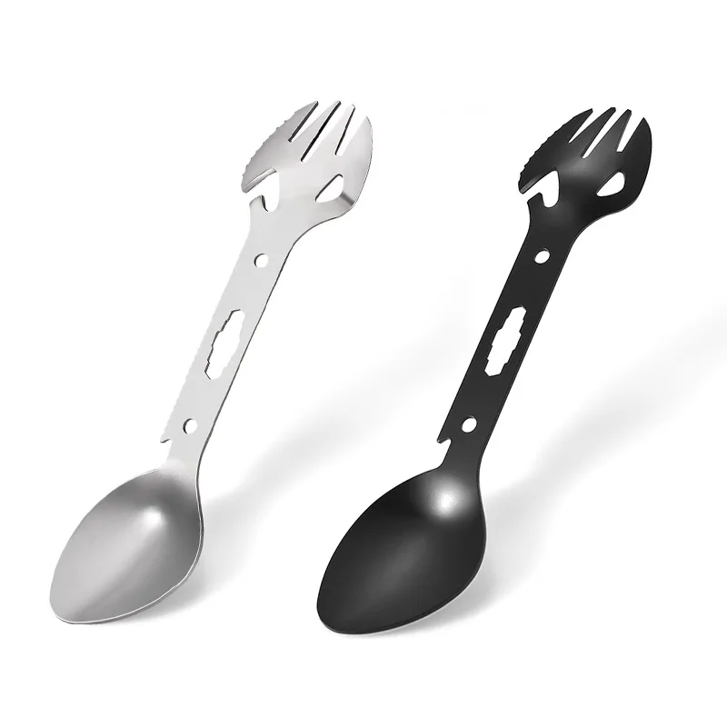 Outdoor Camping Stainless Steel Multi-Function Fork Spoon Picnic Tableware Set Bottle Opener Harpoon Camping Survival Gear
Outdoor Camping Stainless Steel Multi-Function Fork Spoon Picnic Tableware Set Bottle Opener Harpoon Camping Survival Gear