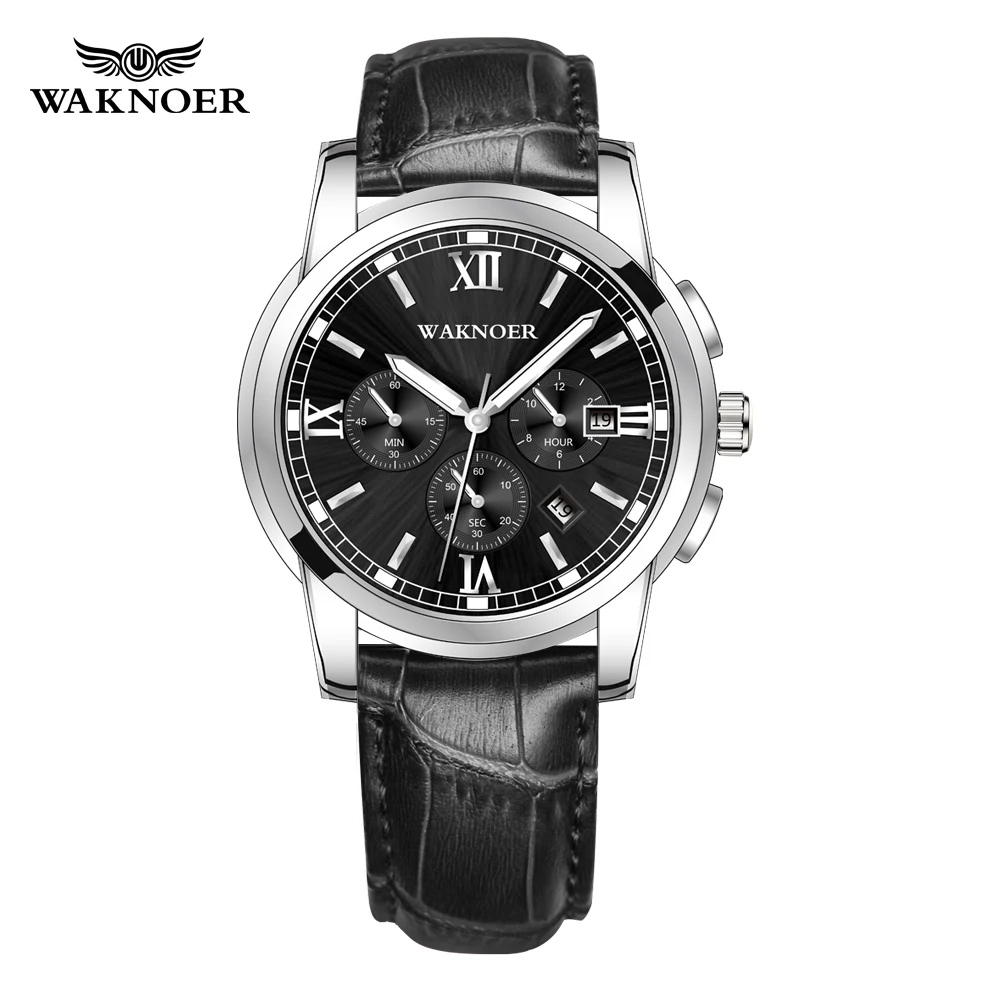 WAKNOER Business Men's Watch Personality Leather strap Waterproof business watch men hollow automatic watch relogio masculino
WAKNOER Business Men's Watch Personality Leather strap Waterproof business watch men hollow automatic watch relogio masculino