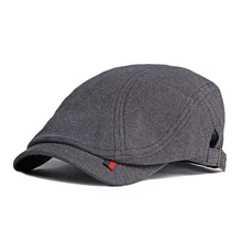 

Casual Beret Hat Men Solid Color Newsboy Cap Long Brim Painter Cap Women Flat Ivy Peaked Herringbone Duckbill Hat gorras hombre