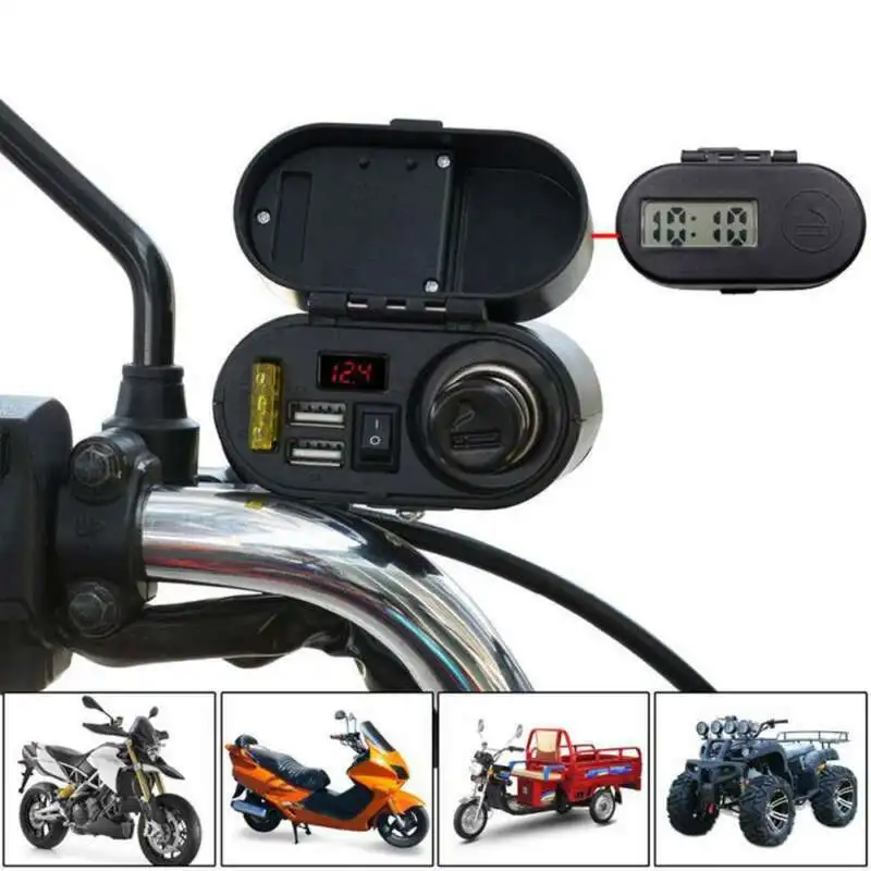 Motorcycle Cigarette Lighter Socket Dual USB Charger Switch Voltmeter waterproof DC 12V/24V USB Charger GPS Phone
Motorcycle Cigarette Lighter Socket Dual USB Charger Switch Voltmeter waterproof DC 12V/24V USB Charger GPS Phone