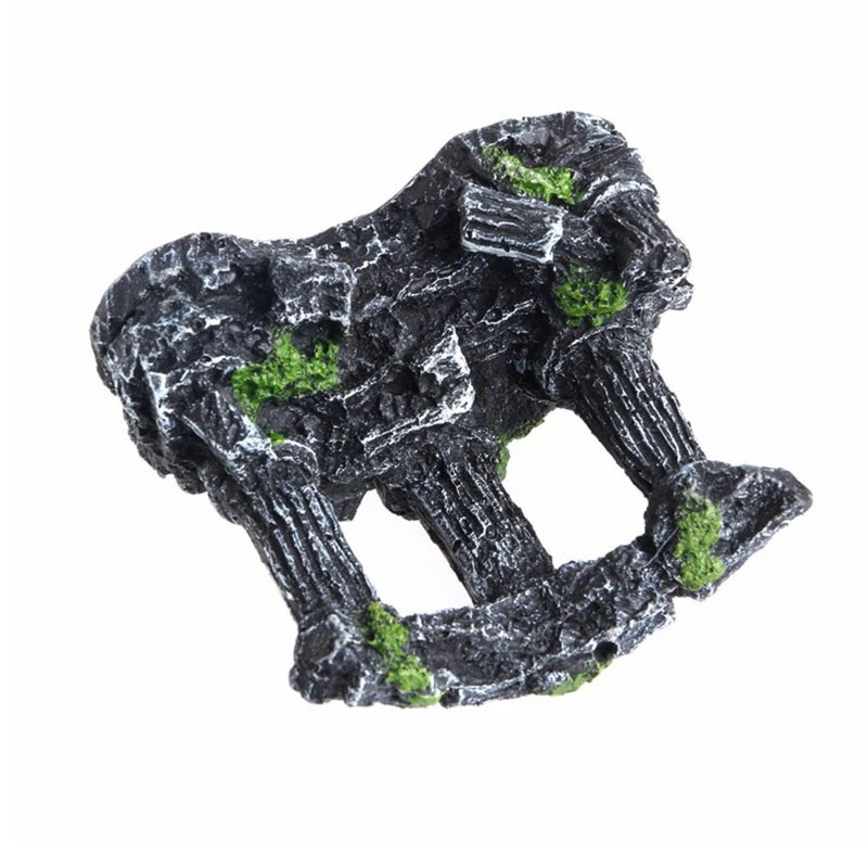 5 Resin Aquarium Roman Column Decoration Aquatic Artificial Ancient Ruins Column Decoration Fish Tank Stone Cave Rock Decor