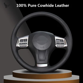 Hand-stitched Black Genuine Leather Steering Wheel Cover for Subaru Forester 2013-15 Legacy 2013-14 Outback 2013-14 XV 2013-15
Hand-stitched Black Genuine Leather Steering Wheel Cover for Subaru Forester 2013-15 Legacy 2013-14 Outback 2013-14 XV 2013-15