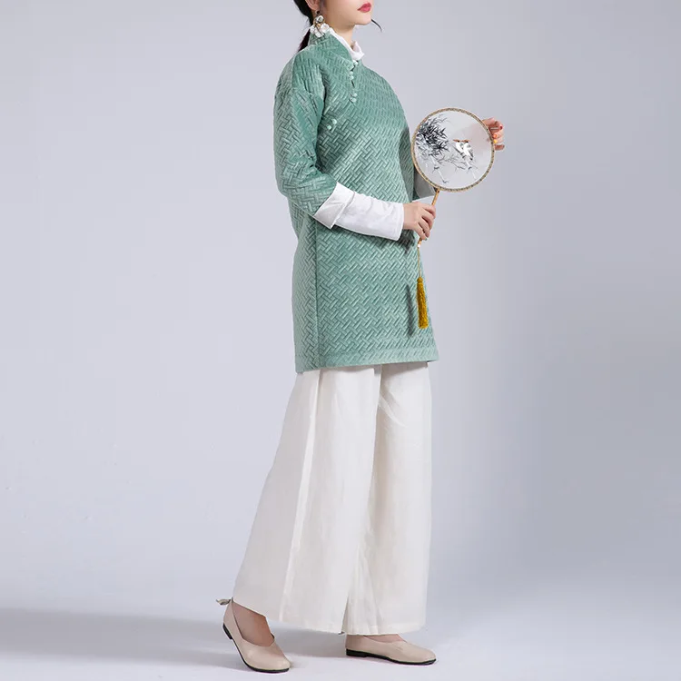 Zeho Hall Origional Design Green Woven Pattern Pullover Short Cotton-padded Jacket Chinese-style Retro Literature And Art Zen Se
Zeho Hall Origional Design Green Woven Pattern Pullover Short Cotton-padded Jacket Chinese-style Retro Literature And Art Zen Se