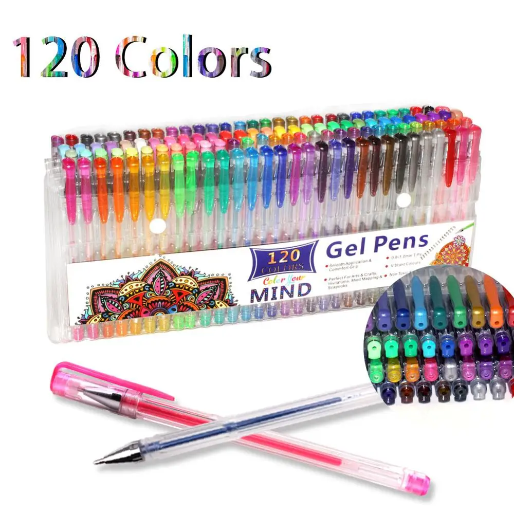 Gel Pens for Adult Coloring UP To120 Colors Set with Glitter Metallic Neon Pastel Swirl Colors, Also Perfect Coloring Set
Gel Pens for Adult Coloring UP To120 Colors Set with Glitter Metallic Neon Pastel Swirl Colors, Also Perfect Coloring Set