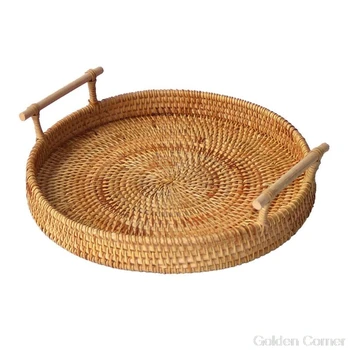 Round Hand-woven Fruit Storage Basket Rattan Bread Serving Handcrafted Tray Platter with Wooden Handle Classic Au10 20 Dropship
Round Hand-woven Fruit Storage Basket Rattan Bread Serving Handcrafted Tray Platter with Wooden Handle Classic Au10 20 Dropship