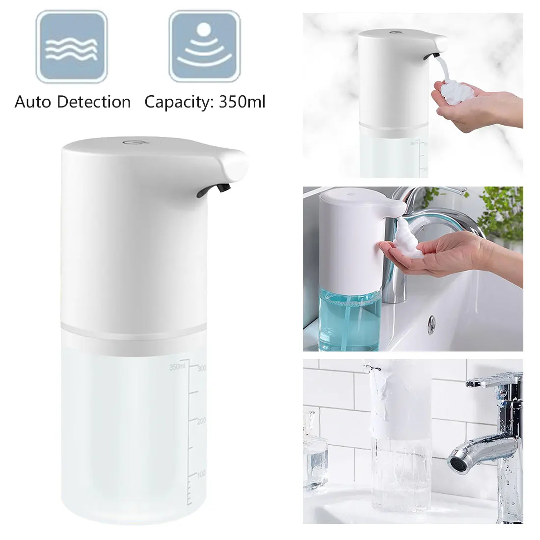 350ml Touchless Automatic Foam Soap Dispenser Usb Charging Smart Hand Wash Machine
350ml Touchless Automatic Foam Soap Dispenser Usb Charging Smart Hand Wash Machine
