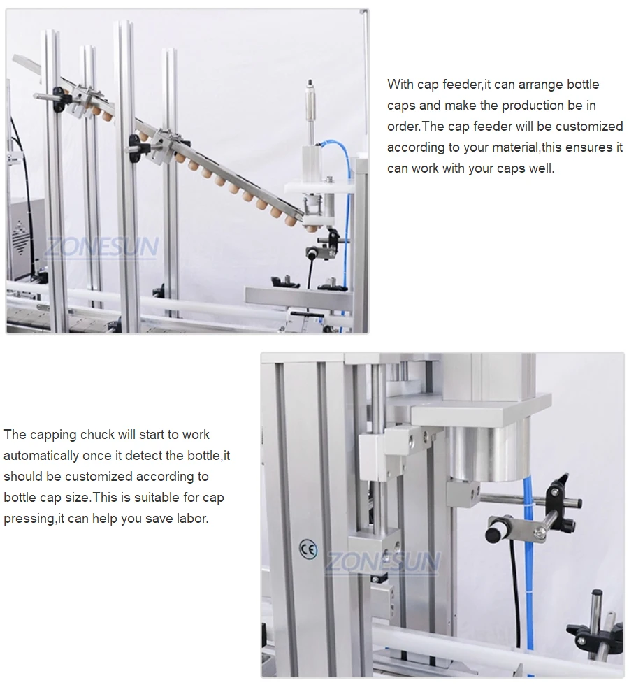 ZONESUN ZS-FAL180C Full Automatic Tabletop Pneumatic Liquid Cork Wine Bottle Filling Capping And Labeling Machine