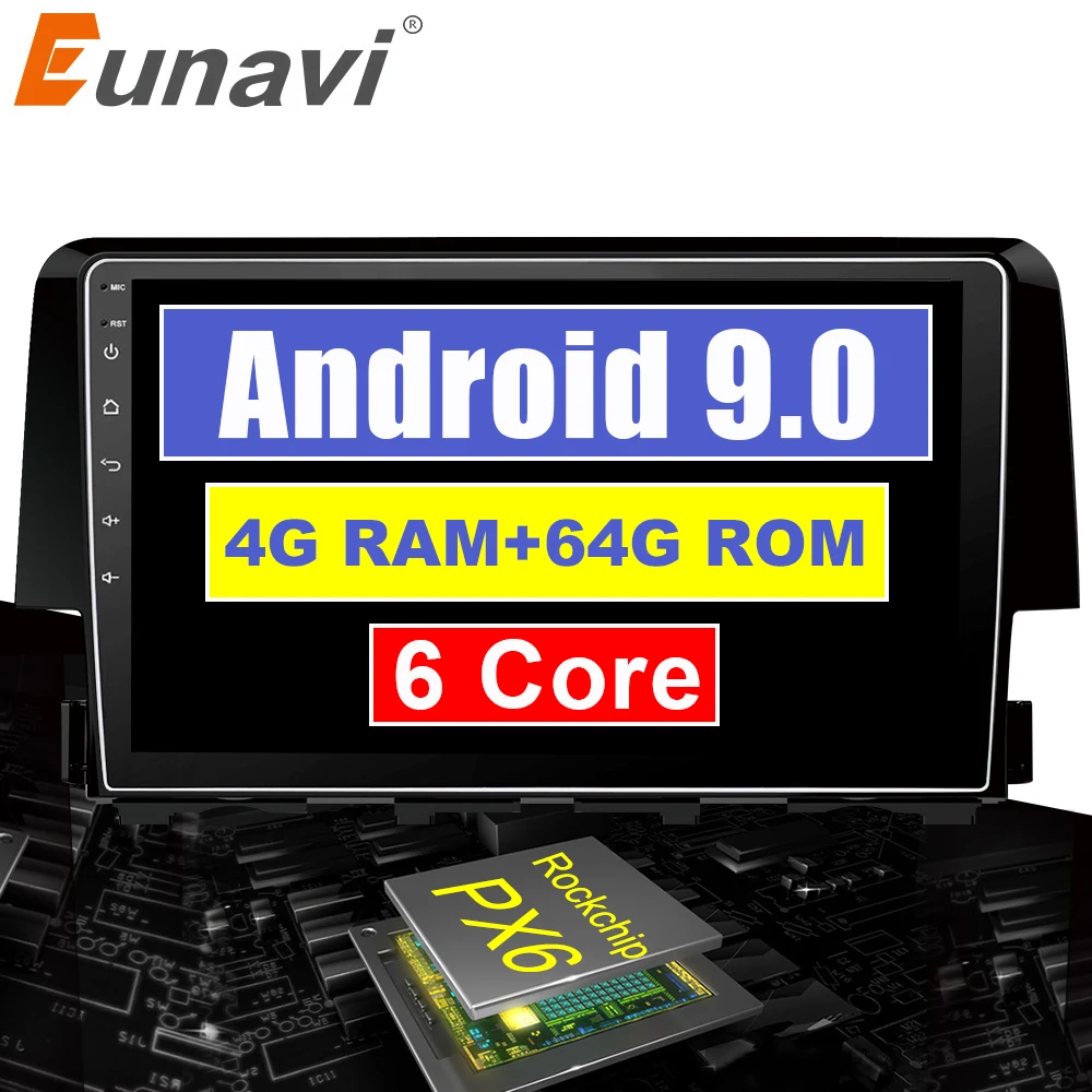 Eunavi 4G+64G Android 9.0 4G Car Radio Multimedia Video Player Navigation GPS For Honda Civic 2016 2 din dvd raido PX6
Eunavi 4G+64G Android 9.0 4G Car Radio Multimedia Video Player Navigation GPS For Honda Civic 2016 2 din dvd raido PX6
