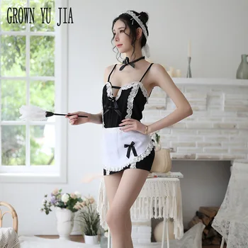 

Erotic Maid Cosplay Sexy Uniform Porno Temptationmaid French Maid Uniforms Women Sling Skirt Naughty Lingerie Sex Play Skirt